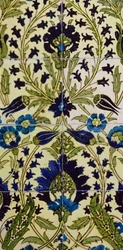 Tile Panel with Persian Flower Pattern